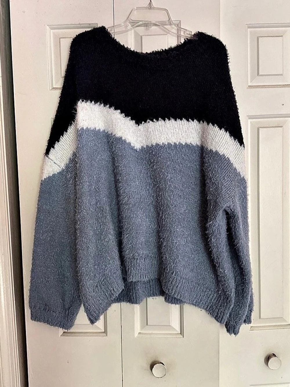 ana Color Block Sweater Navy Blue & Light Blue Size 3X Like New
